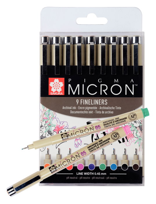 Sakura Pigma Micron 05 estuche de 9 colores Sakura Pigma Micron 05 estuche de 9 colores